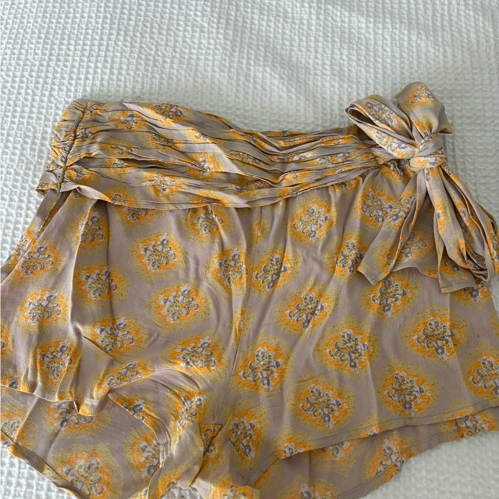 Free people high waisted flowy side tie shorts